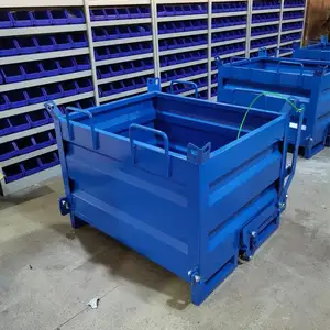 Kotak penyimpanan seluler forklift dump hopper kualitas bagus peralatan penanganan gudang