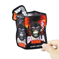 En stock 3.5G sacs en plastique mylar forme spéciale bombe découpé boîte d'emballage pour Biscuit alimentaire Logo personnalisé imprimé