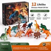 Jouets de dinosaures réalistes en PVC, coffret cadeau de 12 pièces, comprenant des modèles de Tyrannosaurus Rex, pièces d'exposition éducatives, à partir de 3 ans