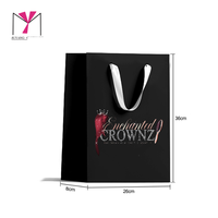Bolsa de papel negra personalizada de alta calidad de lujo ecológica MUYANG plegable para regalo de boda