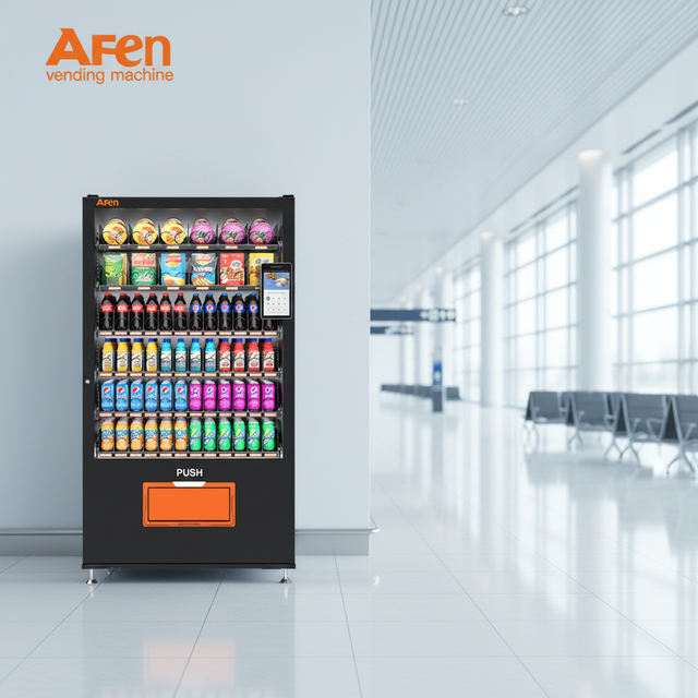 AFEN Self-Service Cashless Payment Snacks and Drinks Vending Machine with E Payment Qr Code for Convenient Use