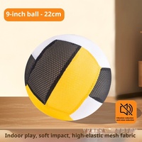 Ballon de volley-ball en maille plastique souple, silencieux, gonflable, jouet d'entraînement pour enfants, utilisation en intérieur pour la maternelle
