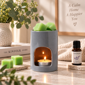 Modern Minimalist Ceramic Essential Oil Burner Cylinder Aromatherapy Fragrance Diffuser Porcelain <strong>Wax</strong> <strong>Melt</strong> <strong>Warmer</strong> for Home Decor - Product Image 4