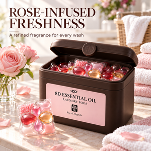 UPO Capsules de lessive jetables 8-en-1 aux huiles essentielles, parfum floral Rose & Magnolia, détergent longue durée 400g - Product Image 2