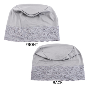Pañuelo <span class=keywords><strong>para</strong></span> la Cabeza de Color Sólido <span class=keywords><strong>para</strong></span> Mujer, Turbante Elástico de Poliéster con Encaje <span class=keywords><strong>para</strong></span> Damas, Cómodo <span class=keywords><strong>para</strong></span> <span class=keywords><strong>Quimioterapia</strong></span> - Product Image 3