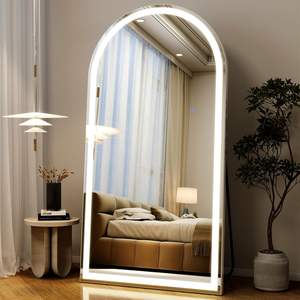 Espejo Arqueado de Cuerpo Entero Fácilmente Ajustable de 76x34 con Luces LED, para Pared o de Pie, Regulable con 3 Opciones de Color - Product Image 4