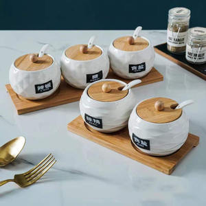 Ensemble de trois pièces : Étagère à épices sur pied à trois niveaux pour la cuisine, organisateur de condiments, pots à sel et <span class=keywords><strong>sucre</strong></span> - Product Image 6
