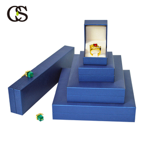 Phổ Biến Kết Cấu Giấy Màu Xanh Màu Sắc Có Thể Tháo Rời Nhung Chèn Tùy Chỉnh Trang Sức Set Box Cho Vòng Vòng Đeo Tay Mặt Dây Chuyền Đá Quý Bao Bì - Product Image 2