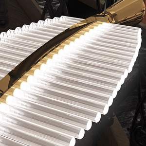 Lámpara de Araña LED de Acero Inoxidable y Cristal, Diseño de Pétalos de Tamaño Mediano, Altura Ajustable y Regulable para Salas de Estar - Product Image 4