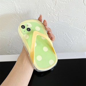 AilesTecca Funny 3D <strong>Flip</strong> <strong>Flops</strong> Polka Dot Phone Case Soft TPU Shockproof Cover for iPhone 17 16 15 14 13 12 Pro Max - Product Image 4
