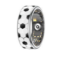 Bague connectée à thème football avec moniteur de santé, suivi du rythme cardiaque et du sommeil, contrôle par application, boîtier en plastique, étanche IP68 pour iOS et Android