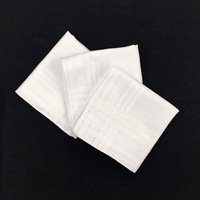Lot de quatre mouchoirs carrés en coton blanc de 40 cm, absorbants, style européen-américain, personnalisables