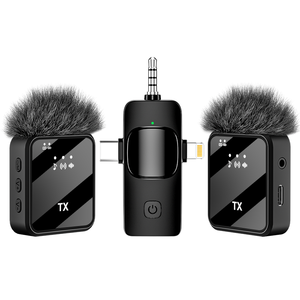 Hot-Selling <span class=keywords><strong>3</strong></span>-in-1 Omni-Directional F11-2 Wireless Laval ier Mikrofon Geräusch unterdrückung Typ C für Handy-Live-Übertragung - Product Image 2