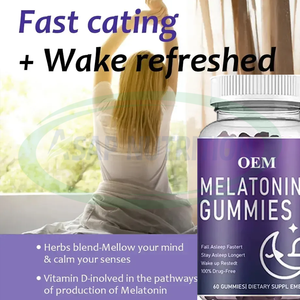 Supplément OEM Halal Mélatonine Sommeil Gomme Gaba 60mg 10mg Suppléments de Sommeil Gommes Mélatonine - Product Image 5