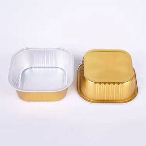 Wholesale <b>Food</b> Grade Cake Tool <b>Sealer</b> <b>Food</b> Packaging Bake Cup 125ML 4.4oz Square Aluminum Foil Containers - Product Image 2