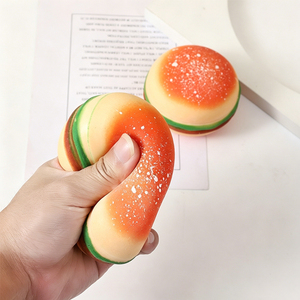 High Quality TPR Simulation Food Hamburgers <b>Squishy</b> Stress Balls Flour Filling Slow Return Squeeze Stress Relieve Toys for Kids - Product Image 4