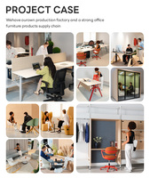 Banc de travail modulaire ATWOKA Moria avec rangement en colonne verrouillable et écran en tissu gris pour bureau commercial