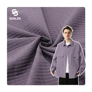 A cuadros Ripstop 100D pantalones tejidos chaqueta acolchada abrigo 100% tela de poliéster para camisa