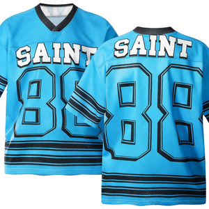 قميص كرة قدم أمريكية مطبوع بأكمام قصيرة من البوليستر 100٪ عالي الجودة بشعار مخصص للصيف قابل للتنفس بالجملة - Product Image 5