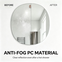 Miroir de salle de bain sans cadre en PC anti-buée, forme Art Déco organique irrégulière pour la décoration murale des hôtels et des salles de bain à domicile