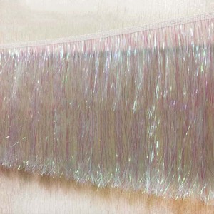Dentelle à franges en filigrane doré coloré de 15 cm, tissu tricoté pour costume de Noël, robe de danse latine, dentelle décorative brillante à paillettes - Product Image 5