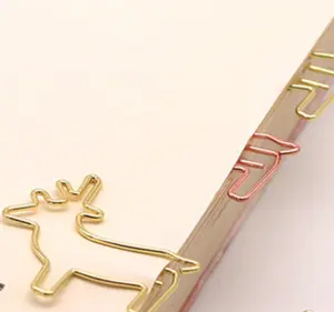 50pcs Animal Shaped Paper Clips Deer Shape Paper Clips For Office School Home Use