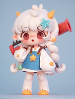 Figurine en vinyle Chibi Sailor Girl, jouet artistique personnalisé pour collection de boîtes surprises