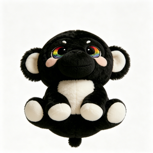Customize Black <b>monkey</b> plush <b>toy</b>, Cute <b>monkey</b> stuffed animal, Sitting <b>monkey</b> plush, Soft <b>monkey</b> pillow - Product Image 2