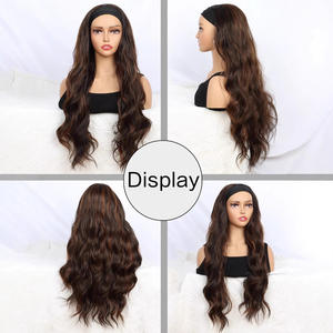 Perruque synthétique longue bouclée avec bandeau, 24 pouces, grandes ondulations, dégradé blond miel, sans colle, pour femmes, de marques nationales - Product Image 3