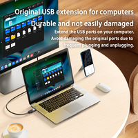 Adaptateur USB 3.2 mâle vers femelle 2026, synchronisation de données haute vitesse 10 Gbit/s, charge 60 W, extension de port USB pour ordinateur portable, PC, voiture