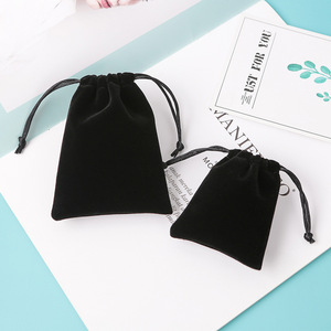 Bán Buôn Dây Kéo Màu Đen Túi Nhung <span class=keywords><strong>Pouch</strong></span> Đối Với Trang Sức Tùy Chỉnh Dây Kéo Nhung Đồ Trang Sức Bao Bì <span class=keywords><strong>Pouch</strong></span> Với Logo - Product Image 4