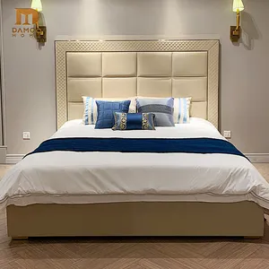 Estilo moderno para cama branca de arroz, decoração de quarto, cama king size, cama de luxo, sala de estar, mobiliário