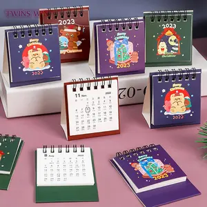 Calendrier de Table de noël de dessin animé 2023 planificateur livre Mini calendrier de bureau 416