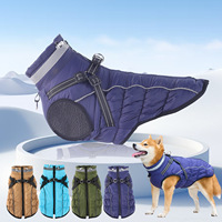 Manteau d'hiver chaud en polyester pour chien, veste réfléchissante imperméable doublée de polaire, gilet-harnais pour chiens de taille moyenne et grande