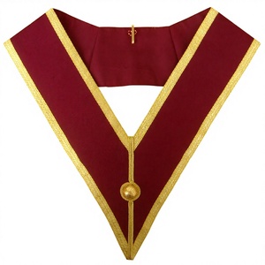 COLLAR DE OFICIALES DEL GRAN CONSEJO RSM TRENZA DORADA EN AMBOS BORDES Y BOLA DE ORO EN FRONTAL - Product Image 1