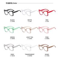 Montures de lunettes carrées personnalisées pour femmes, verres PC anti-lumière bleue, style mode européen et américain
