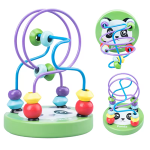 Bé Montessori giáo dục Math Đồ chơi bằng gỗ mini vòng tròn Bead dây Mê Cung roller coaster Bàn tính câu đố đồ chơi trẻ em trai cô gái - Product Image 5