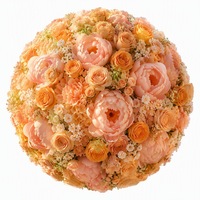 JFD Hochwertige Moderne Orange Künstliche Seiden-Hortensien-Rosen-Kugel Hochzeitstisch-Arrangement Anpassbare Größe