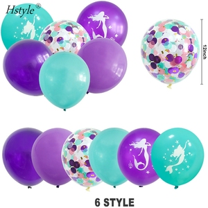 22 Uds globos de sirena decoraciones de fiesta Pastel color liso Concha en forma de globo sirena bajo el mar chica regalos de cumpleaños - Product Image 6