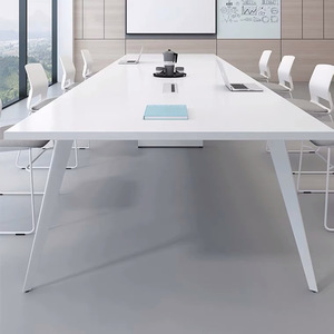 Table de conférence blanche ZXH-F99, table de réunion de bureau minimaliste, usage commercial - Product Image 1