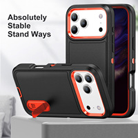 Coque pour iPhone 17 avec support 3-en-1, protection robuste et béquille, compatible iPhone 17 Pro Max, Air 16, 15, 14
