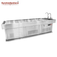 Table d'autopsie médico-légale avec dessus en acier inoxydable et conception inclinable d'évier pour morgue