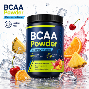 Poudre de BCAA certifiée naturelle pour marque privée, pré-entraînement, beauté, protéines, mélange EAA, électrolytes, monohydrate, 20-29g d'énergie - Product Image 2