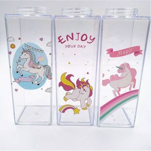 Wholesale High Quality Eco-Friendly BPA Free Fashion Water <b>Drinking</b> Clear <b>Plastic</b> Square Milk Carton Water Bottle - Product Image 3