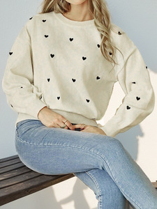 Europäisch-Amerikanischer Herbst Einfacher Stil Vielseitiger Gestrickter Süßer Herz-Ausschnitt Pullover - Product Image 4