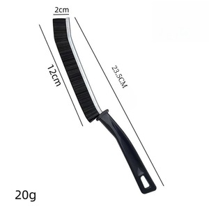 Brosse à crevasses 12 cm en plastique noir à poils durs pour le nettoyage des carreaux de cuisine et de salle de bain - Product Image 1