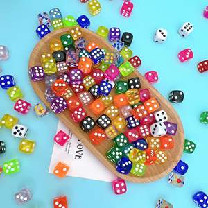 2025 Hot-Selling Candy Color Resin Dice Accessories Small DIY Toys Keychain Pendant Ornament Acrylic Small Dice Wholesale Color - Product Image 2