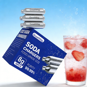 Cartouche de <span class=keywords><strong>CO2</strong></span> Greatwhip 8g, cartouche de <span class=keywords><strong>CO2</strong></span>, chargeur de soda <span class=keywords><strong>CO2</strong></span> pour la maison et le camping - Product Image 1