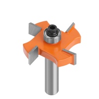 Fresa en T de 8mm con 4 cuchillas, rodamiento de bolas, carburo de tungsteno para ranurado, corte y recorte de madera, carpintería, mecanizado CNC