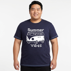 Camiseta de Manga Larga con Cuello Redondo para Hombre, Diseño Moderno, Logotipo Personalizado Impreso, OEM, Algodón Slub Liso, Algodón de Bambú, Venta al Por Mayor a Precio Económico - Product Image 1